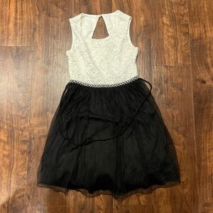 Speechless Elegant Ivory and Ebony Kids Dress